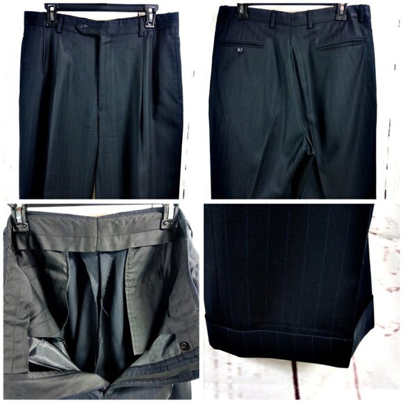 Jos A Bank 1905 41L Deep Blue Striped 2pc Suit - Picture 11 of 16